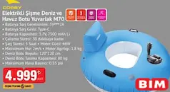 CORBY ELEKTRİKLİ ŞİŞME DENİZ VE HAVUZ BOTU YUVARLAK M70 CORBY ELEKTRİKLİ ŞİŞME DENİZ VE HAVUZ BOTU YUVARLAK M70